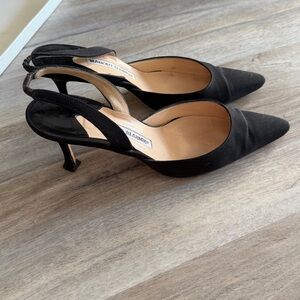 Manolo blahnik black Carolyne aria heels size 38 8